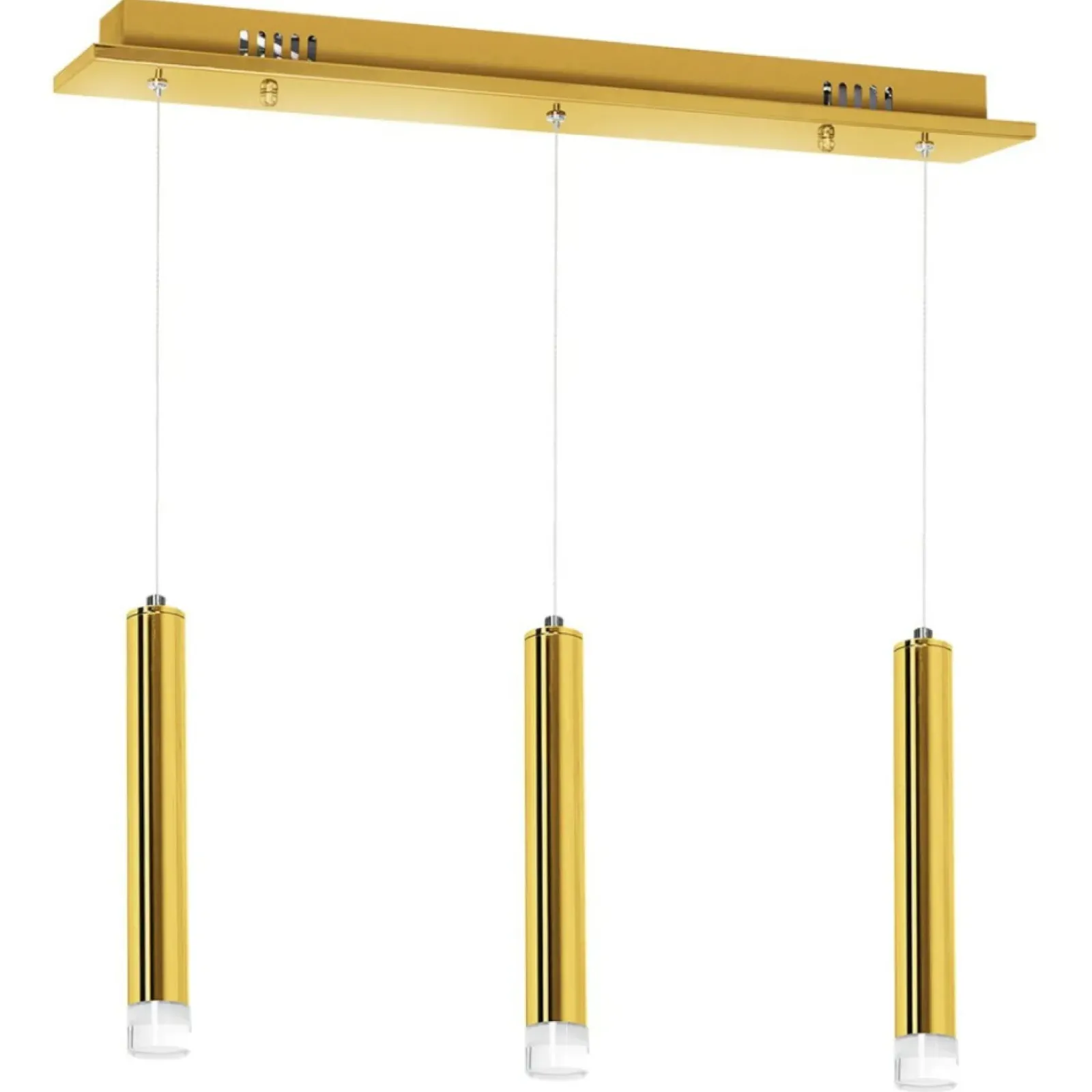Sklep Kaja Lampa wisząca, trzy podłużne tuby, kolor złota ML5714 z serii GOLDIE | Kaja Oświ Best Sale