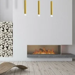 Sklep Kaja Lampa wisząca, trzy podłużne tuby, kolor złota ML5714 z serii GOLDIE | Kaja Oświ Best Sale