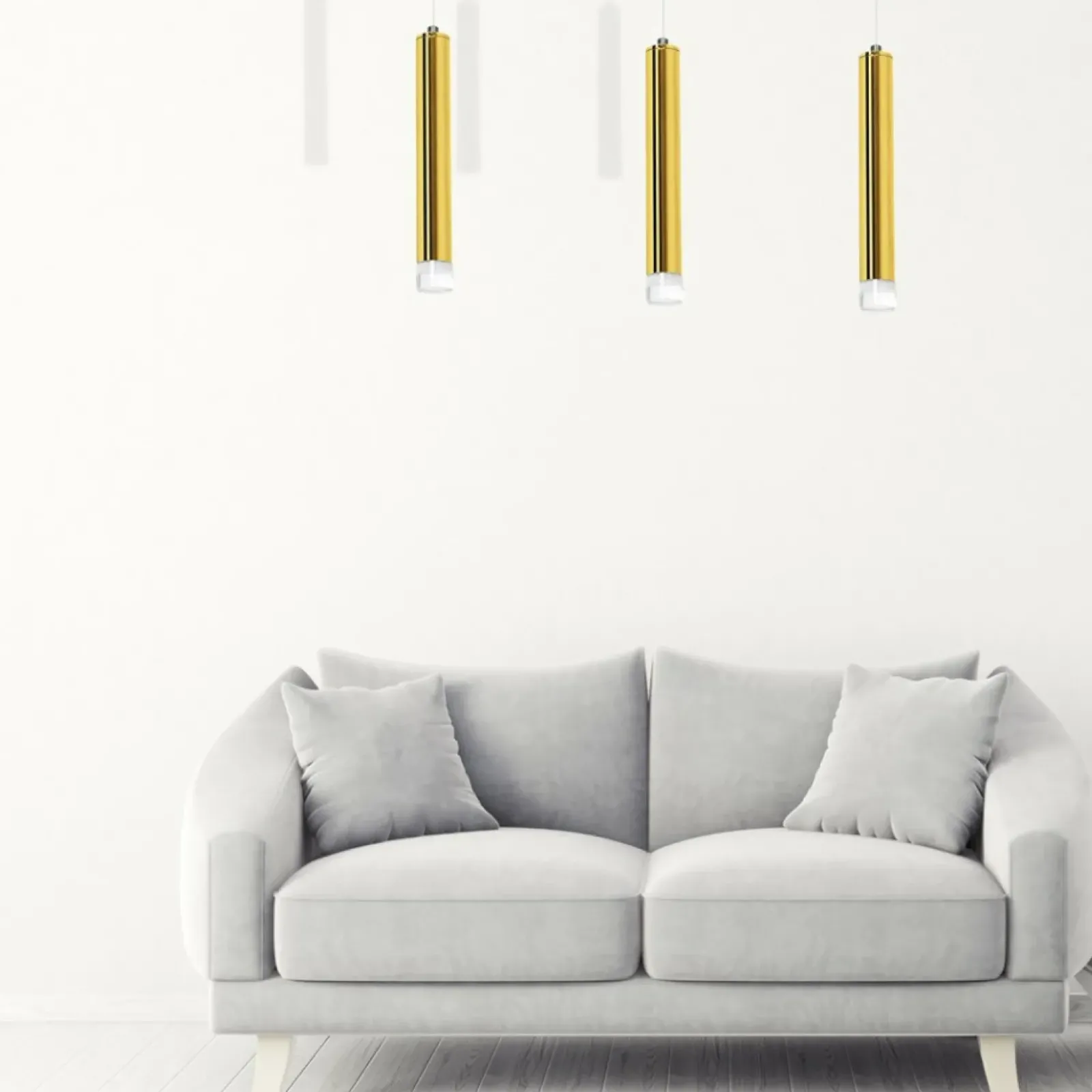 Sklep Kaja Lampa wisząca, trzy podłużne tuby, kolor złota ML5714 z serii GOLDIE | Kaja Oświ Best Sale