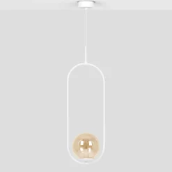 Sklep Kaja Lampa wisząca w białym kolorze, z kloszem K-5304 z serii ARLENA Online