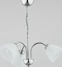 Sklep Kaja Lampa wisząca w chromie, na 3 białe klosze AL 21253 | Kaja Discount