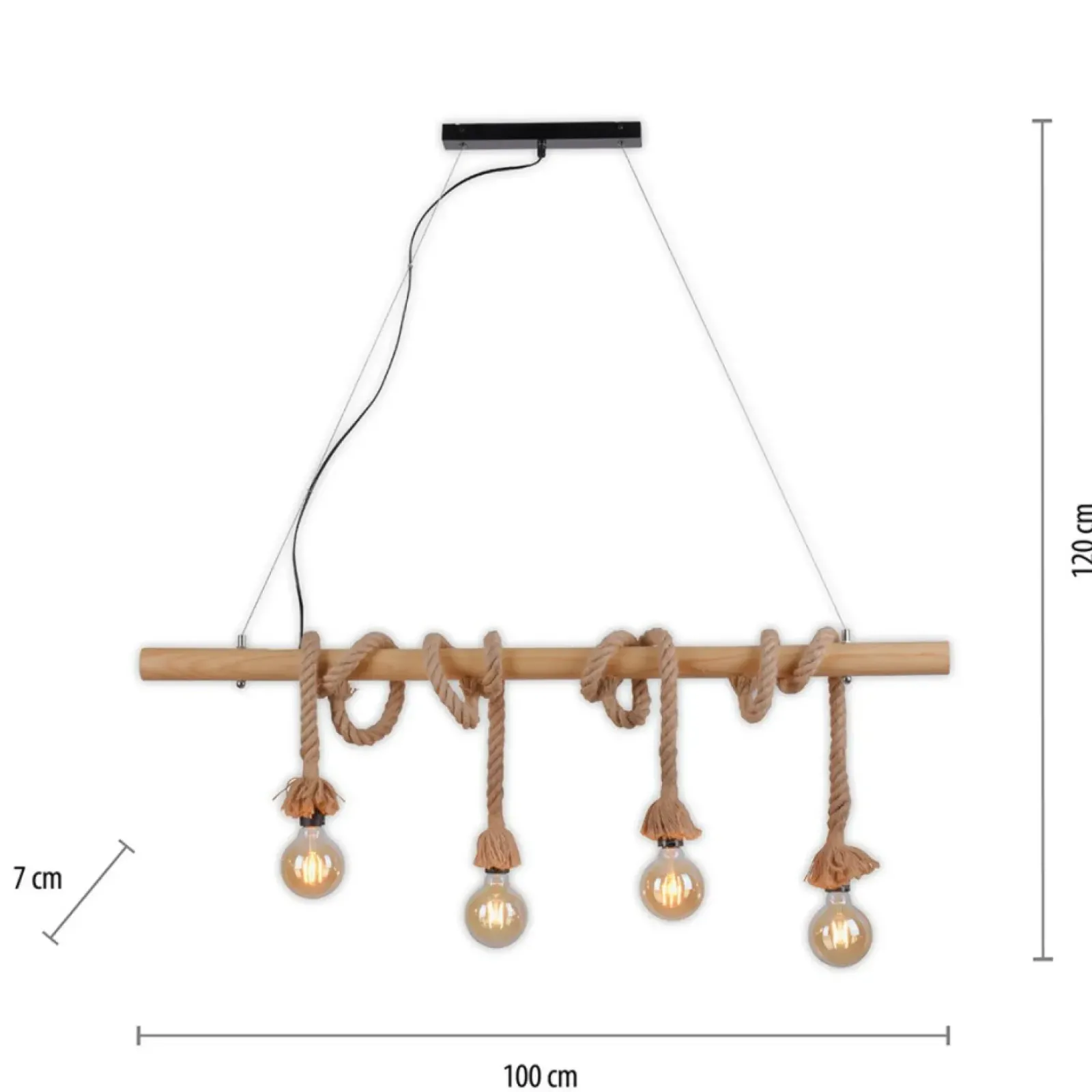 Sklep Kaja Lampa wisząca w formie zawiniętych sznurów 15483-18 z serii ROPE czarny Online