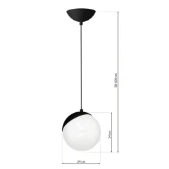 Sklep Kaja Lampa wisząca w klasycznym wydaniu, z kloszem MLP5739 z serii SFERA | Kaja Oświe Cheap