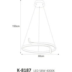 Sklep Kaja Lampa wisząca w kształcie okręgu, barwa neutralna K-8187 z serii KALPA | Kaja Oś czarny Hot