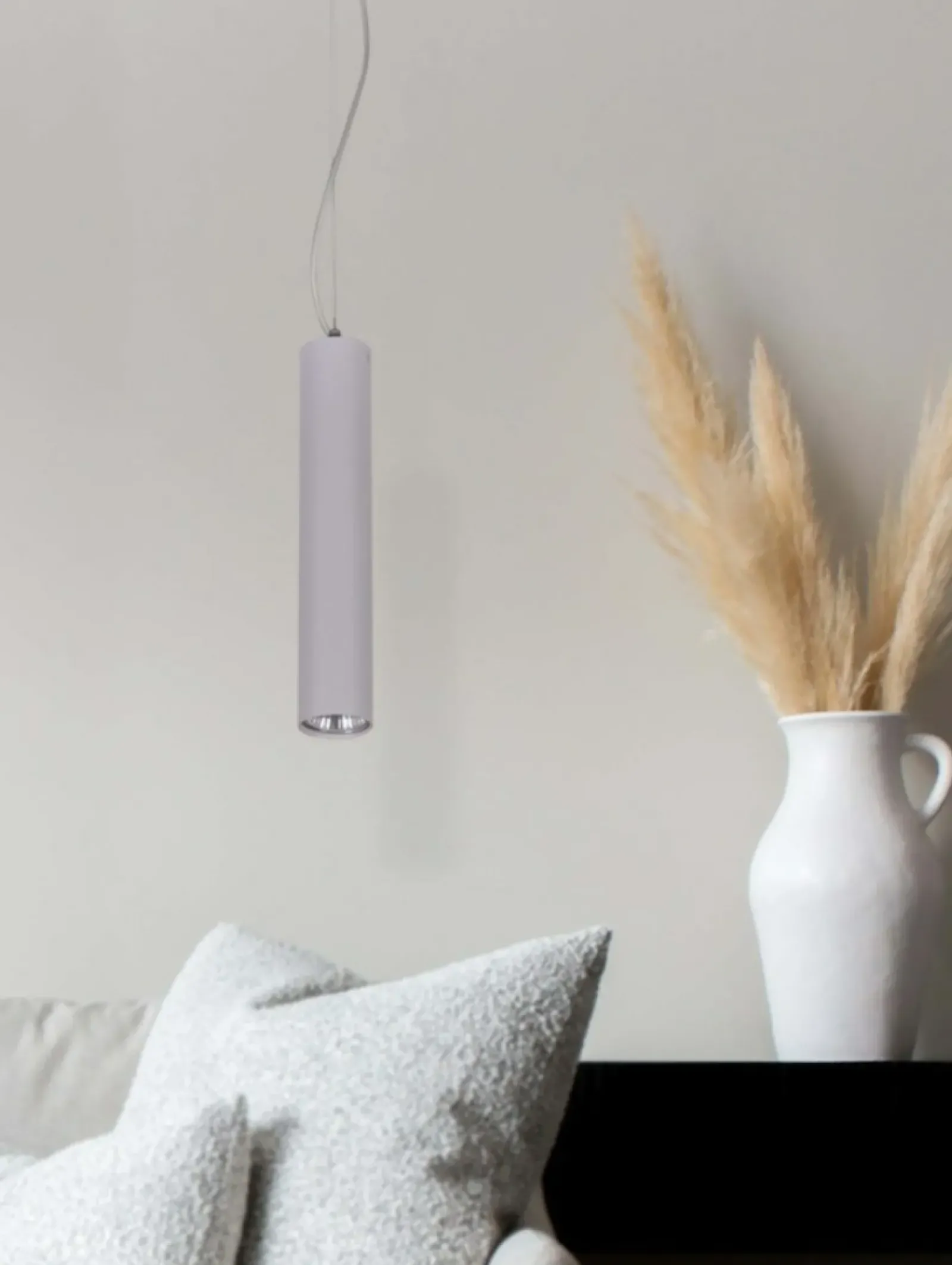 Sklep Kaja Lampa wisząca w kształcie wąskiej tuby K-4427 MILE GRAY | Kaja szary Fashion