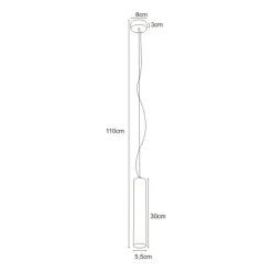 Sklep Kaja Lampa wisząca w kształcie wąskiej tuby K-4427 MILE GRAY | Kaja szary Fashion