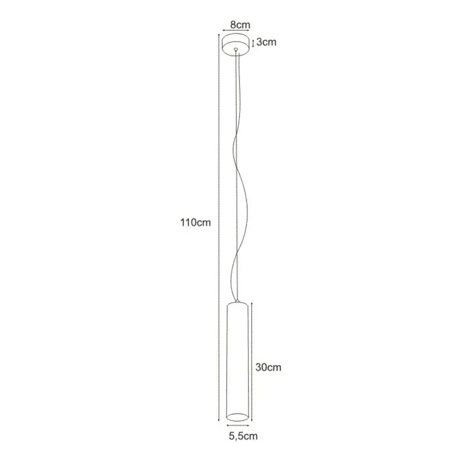 Sklep Kaja Lampa wisząca w kształcie wąskiej tuby K-4427 MILE GRAY | Kaja szary Fashion
