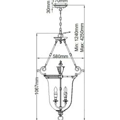 Sklep Kaja Lampa wisząca w pałacowym stylu HK-CAMBRIDGE-P-L z serii CAMBRIDGE* Randole Tradycyjne