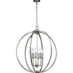 Sklep Kaja Lampa wisząca w srebrnym kolorze FE-CORINNE-6P-L z serii CORINNE* Randole Tradycyjne