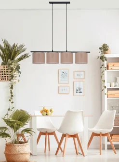 Sklep Kaja Lampa wisząca w stylu boho nad wyspę kuchenną K-4377 | Kaja* Żyrandole Z Abażurem|Żyrandole Z Abażurami