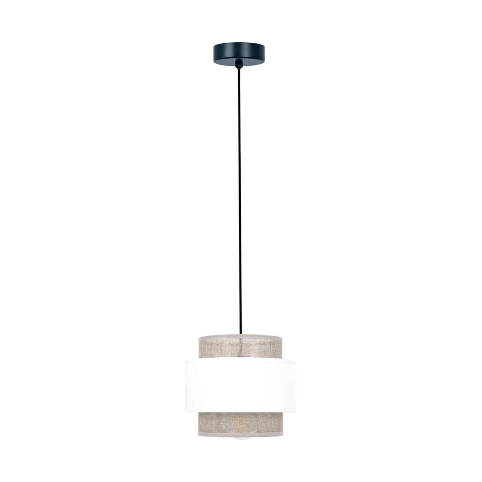 Sklep Kaja Lampa wisząca w stylu boho, biało-beżowa K-5270 z serii CEZAR* Żyrandole Z Abażurem|Żyrandole Z Abażurami