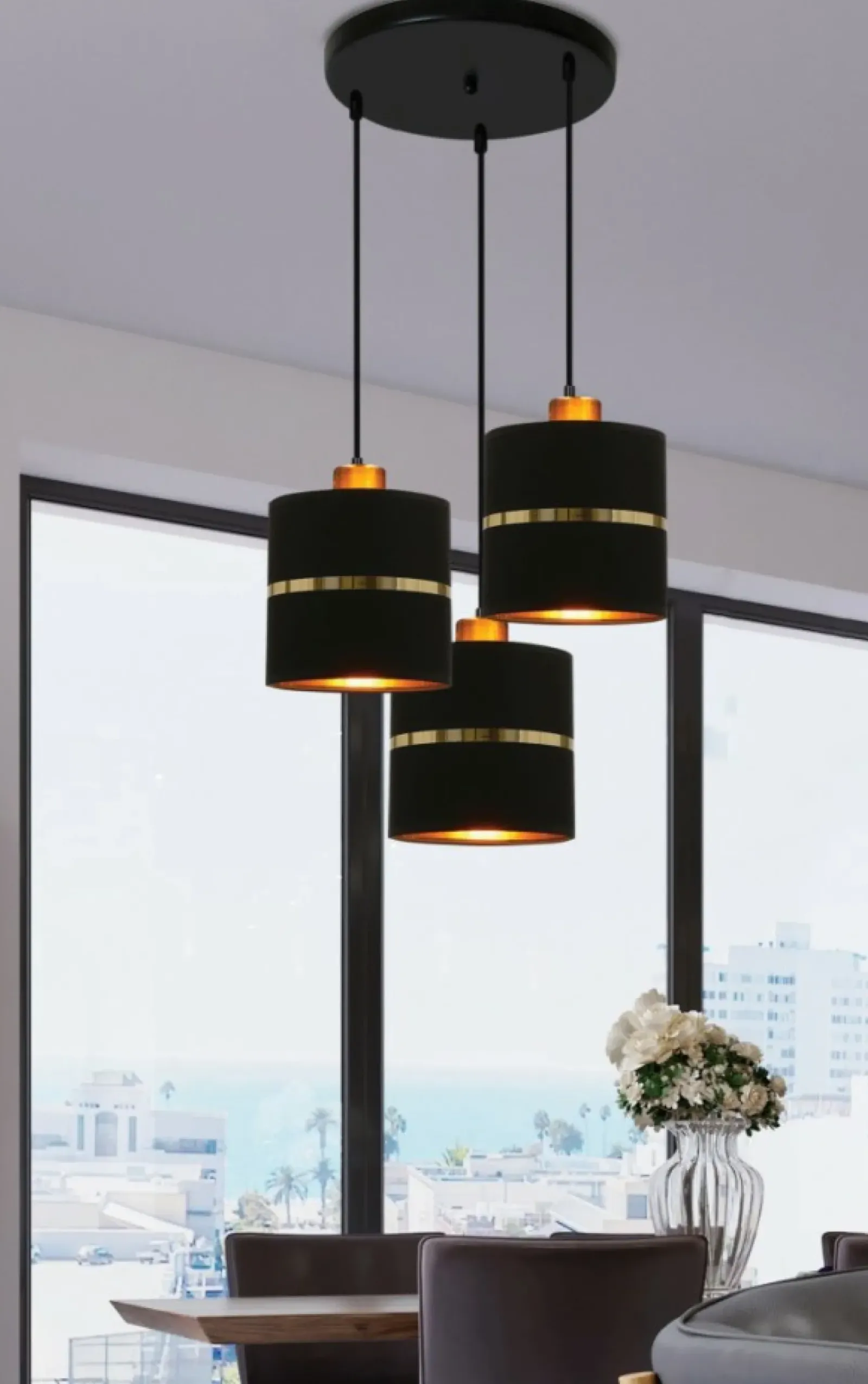 Sklep Kaja Lampa wisząca w stylu glamour, do salonu 33-17468 z serii ASSAM | Kaja Best