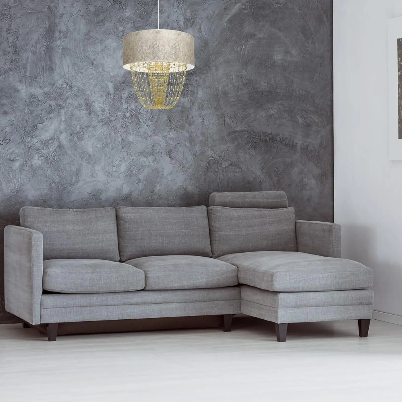 Sklep Kaja Lampa wisząca w stylu glamour, biało-złota MLP6447 z serii ALMERIA | Kaja Oświet* Żyrandole Z Abażurem