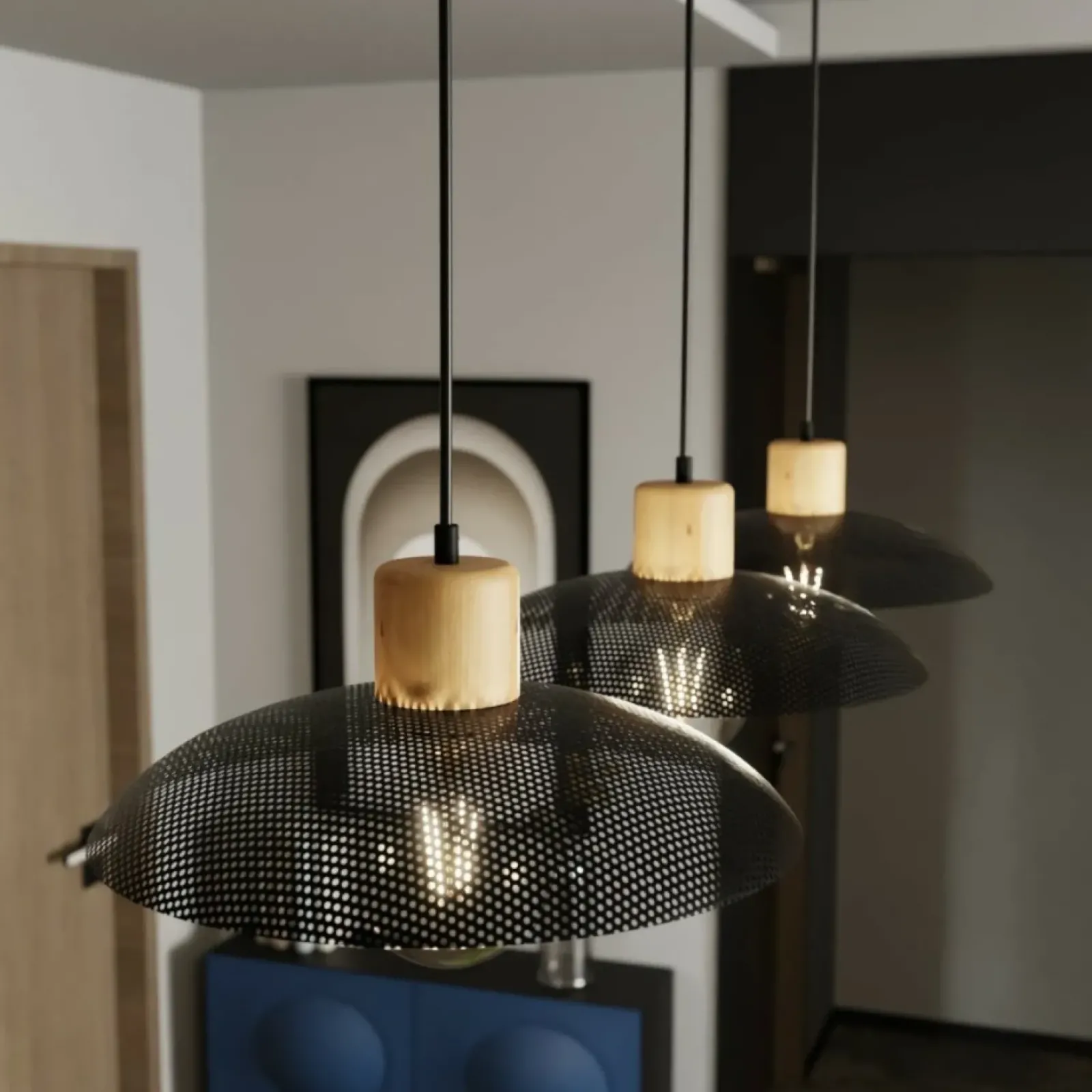 Sklep Kaja Lampa wisząca w stylu loft, idealna nad stół 1318/3 KOBE | Kaja czarny New