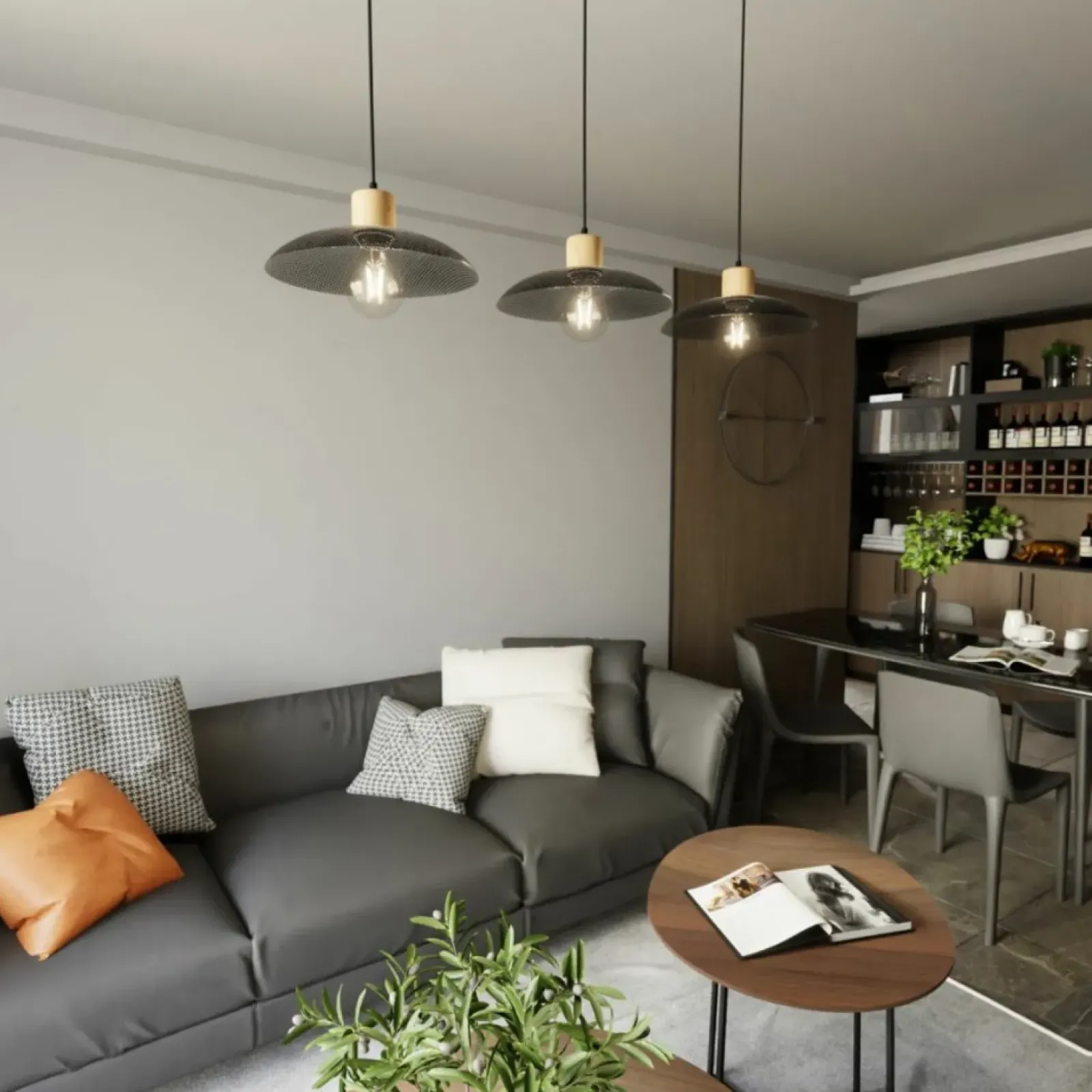 Sklep Kaja Lampa wisząca w stylu loft, idealna nad stół 1318/3 KOBE | Kaja czarny New