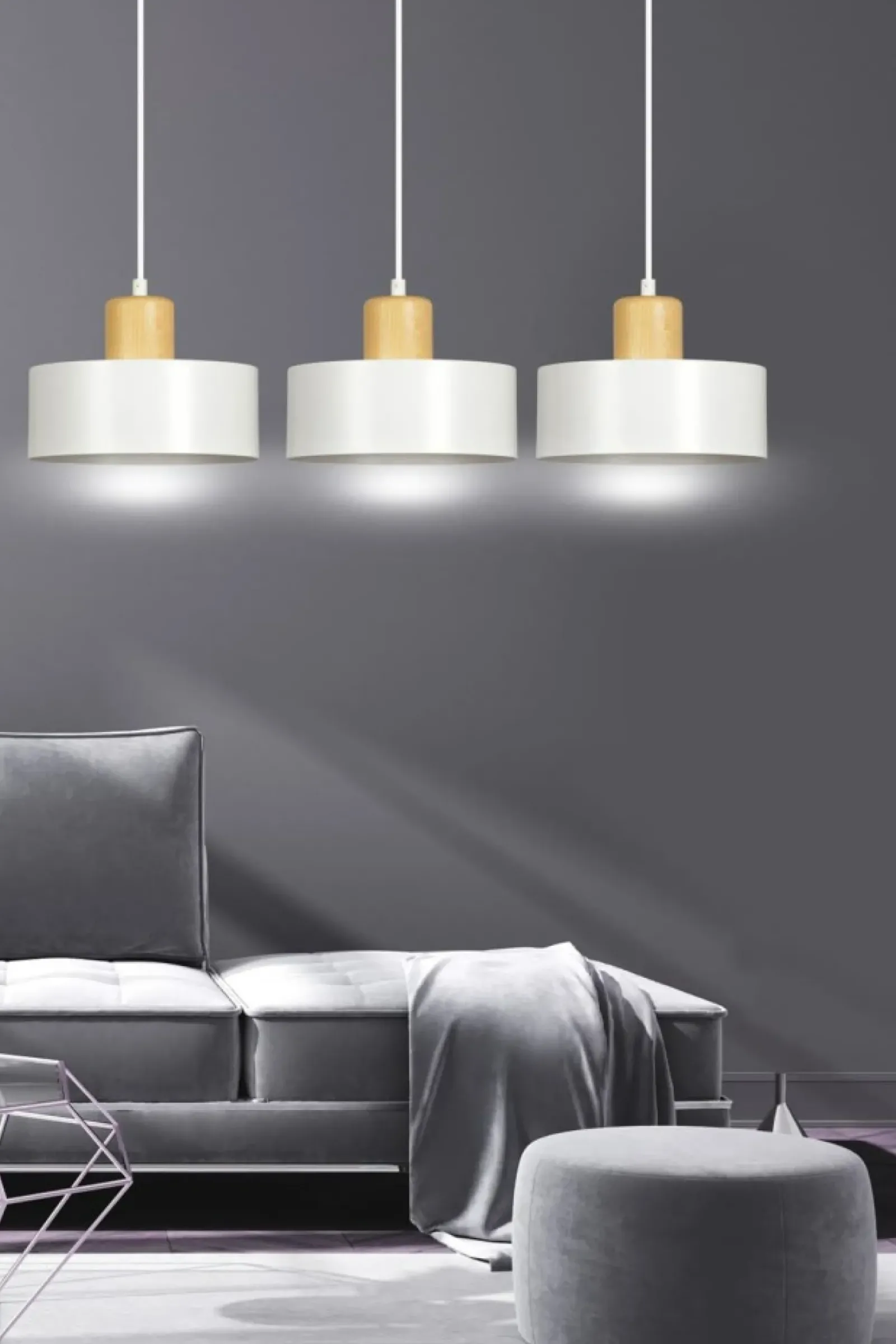 Sklep Kaja Lampa wisząca w stylu skandynawskim, nad stół 1047/3 TORIN | Kaja biały Fashion