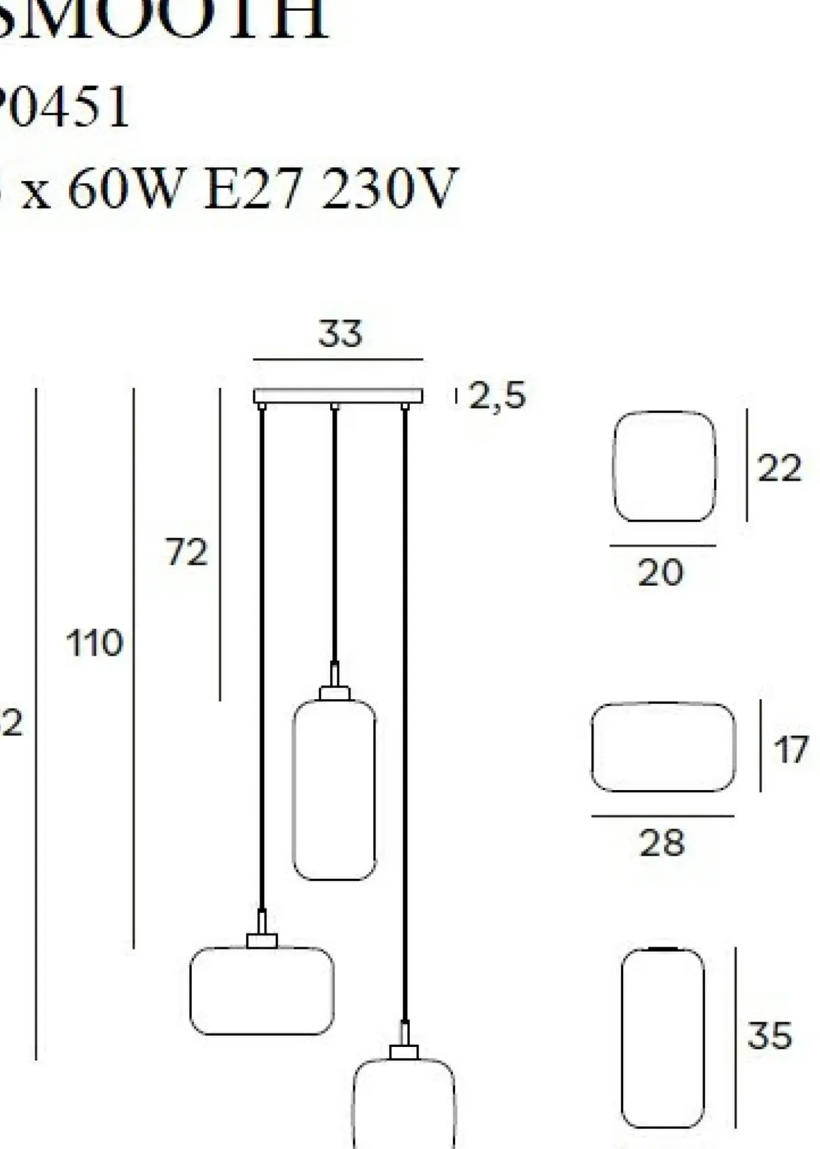 Sklep Kaja Lampa wisząca w stylu skandynawskim MX P0451 SMOOTH | Kaja Oświetlenie Cheap