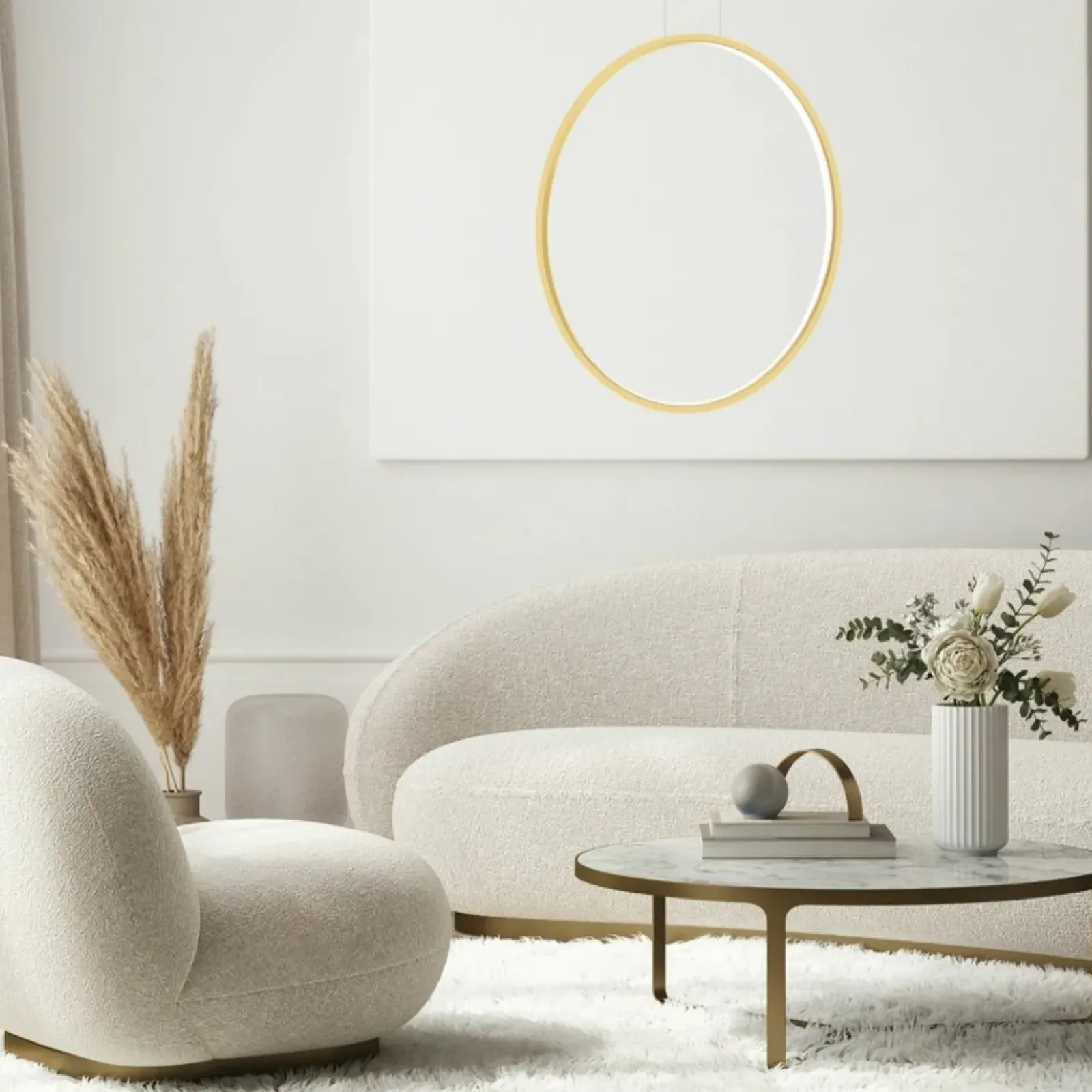 Sklep Kaja Lampa wisząca w złotym kolorze, ledowa ML8857 z serii SATURNO | Kaja Oświetlenie Shop