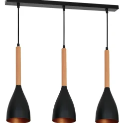 Sklep Kaja Lampa wisząca, wąskie, czarno-złote klosze LX 9114 z serii MUZA | Kaja Discount