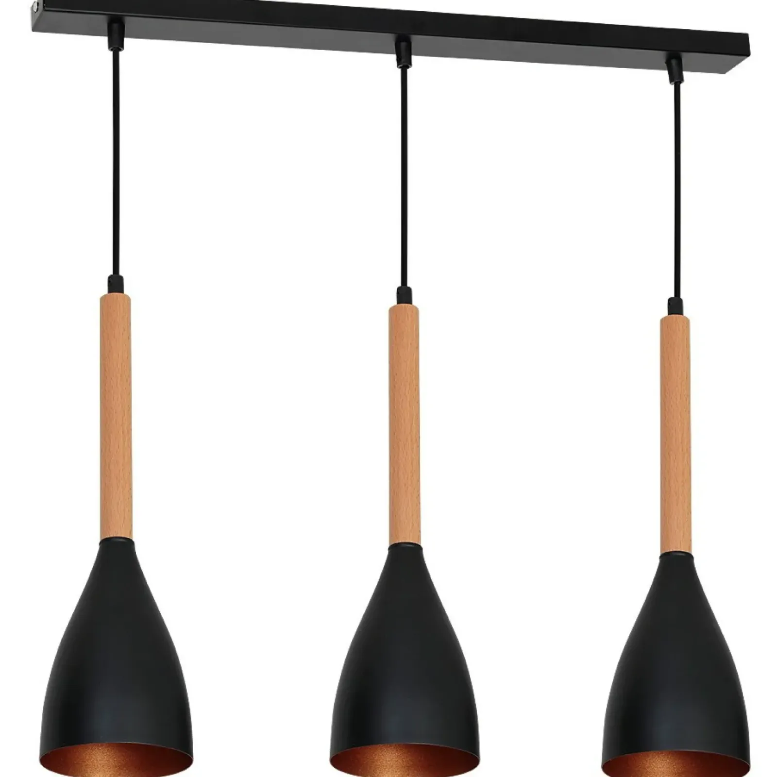 Sklep Kaja Lampa wisząca, wąskie, czarno-złote klosze LX 9114 z serii MUZA | Kaja Discount