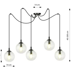 Sklep Kaja Lampa wisząca z 5 kloszami dająca dużo światła 936/5 | Kaja Sale