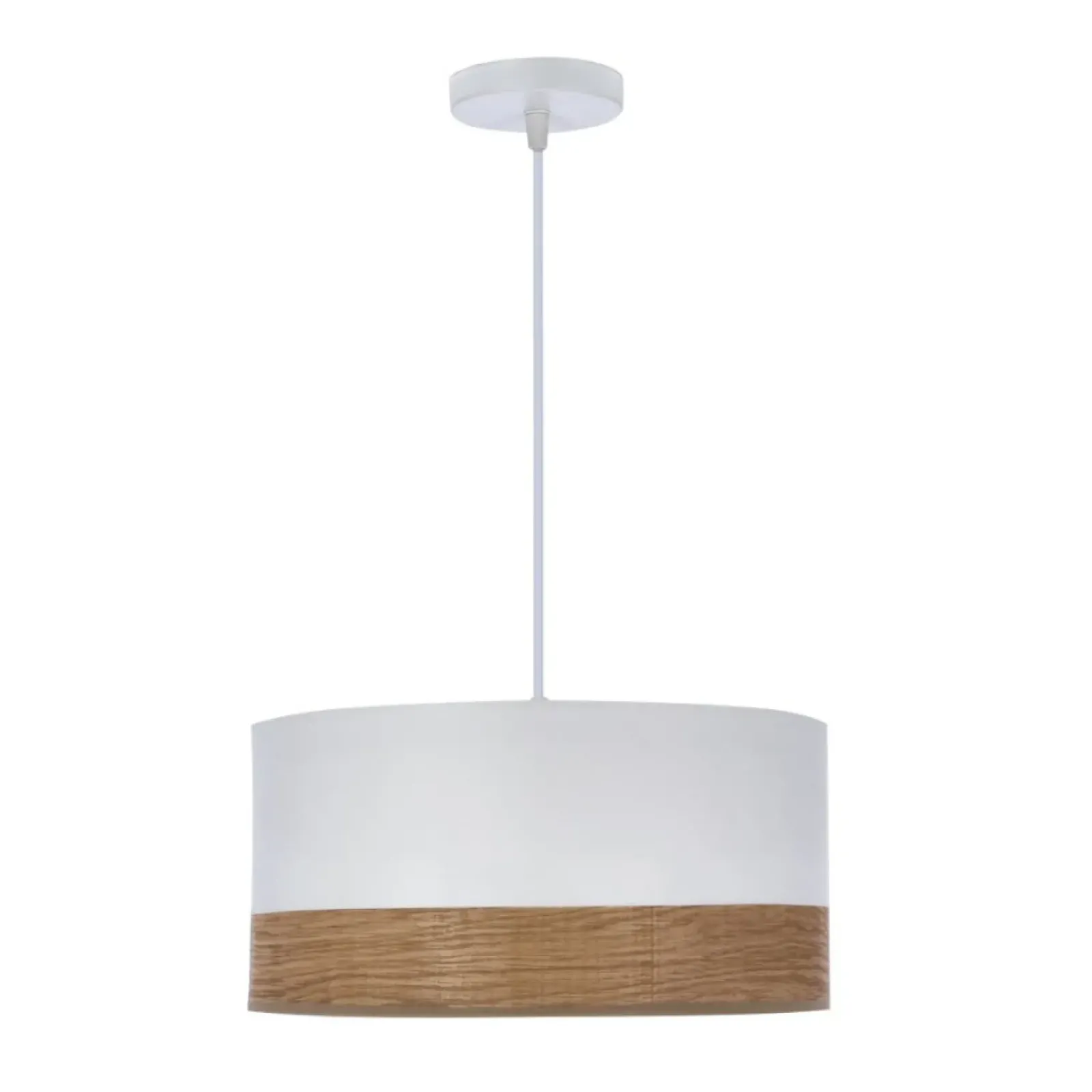 Sklep Kaja Lampa wisząca z abażurem, biały i orzech 31-17536 z serii BIANCO Outlet