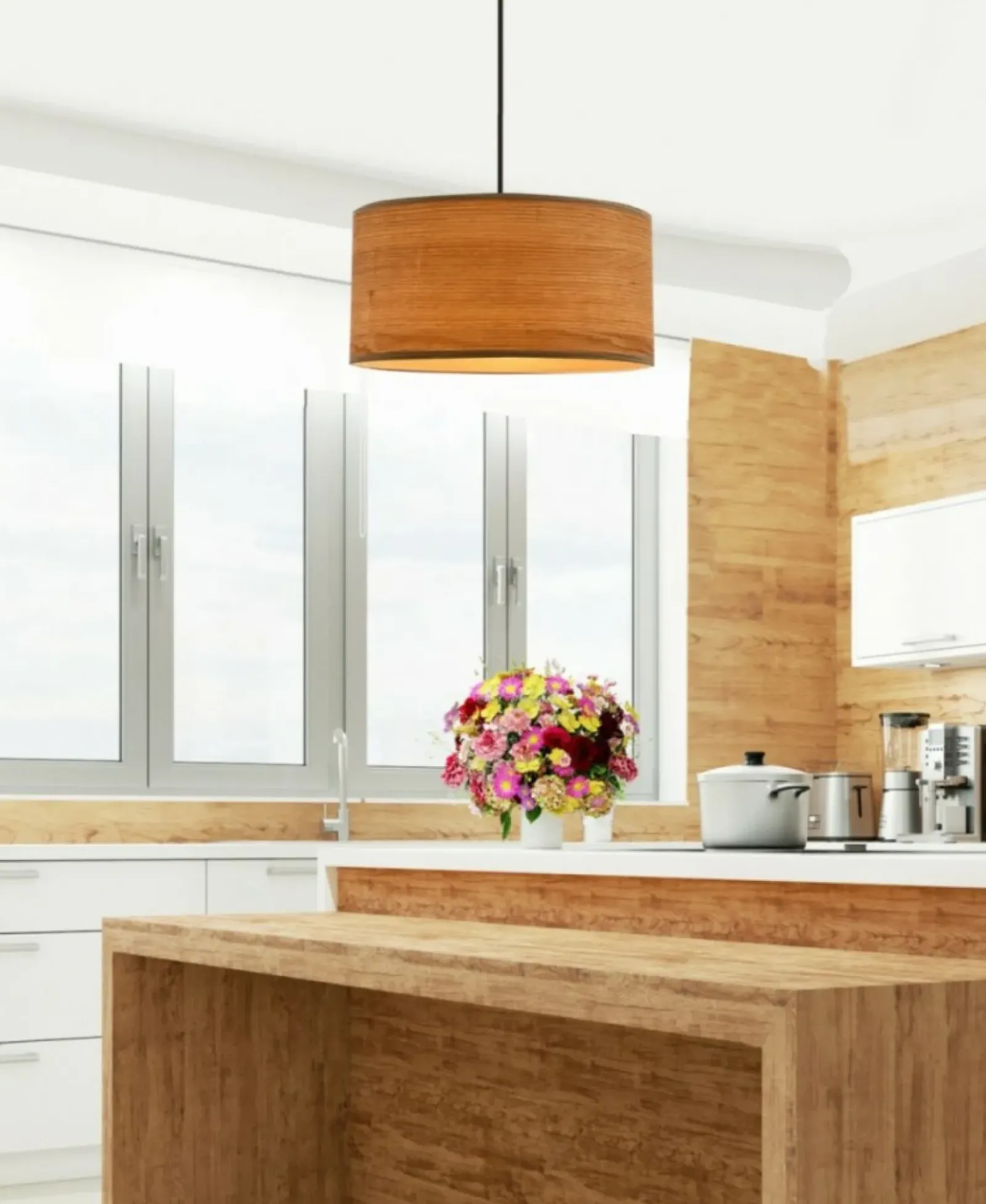 Sklep Kaja Lampa wisząca z abażurem imitującym drewno 31-18373 LEGNO | Kaja Cheap