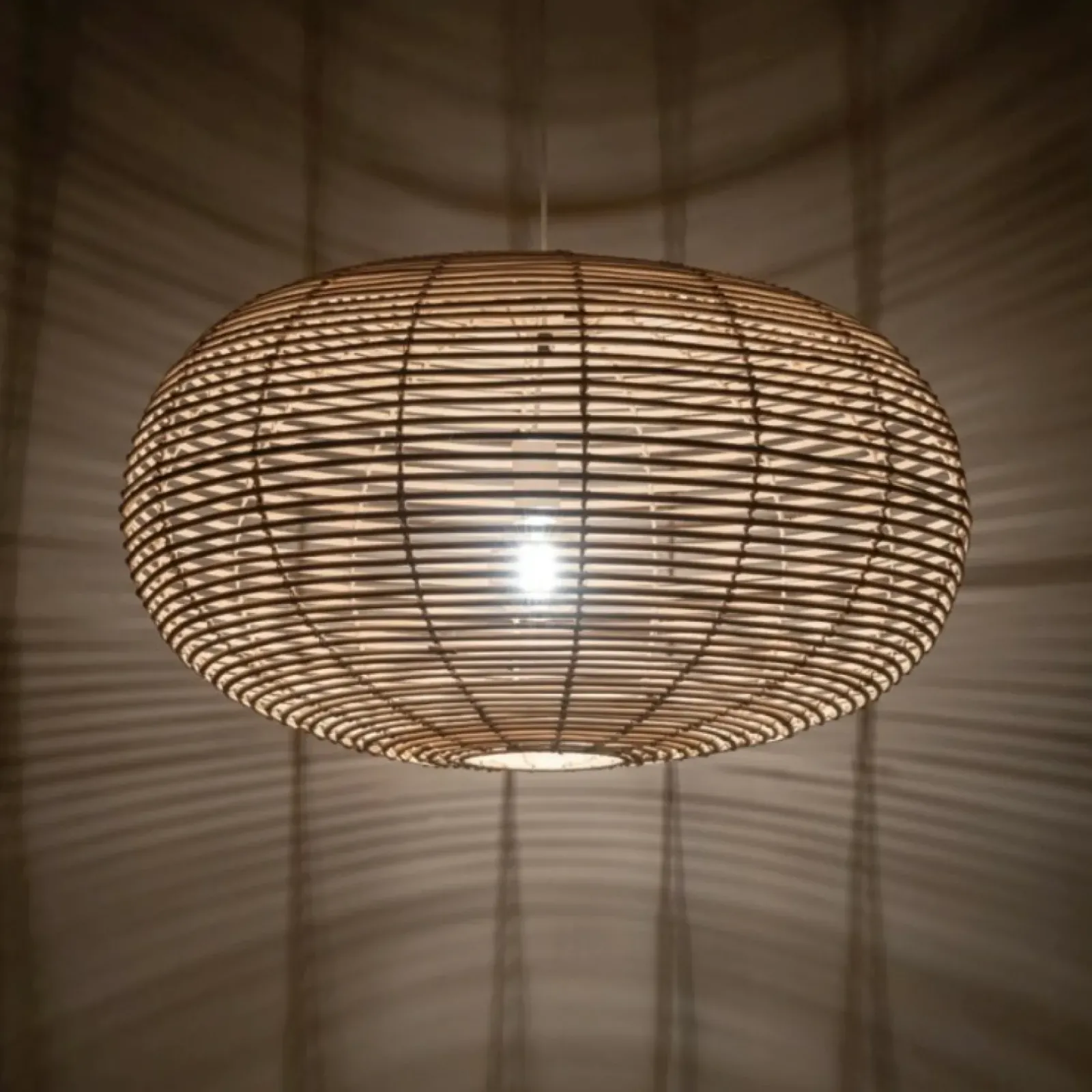 Sklep Kaja Lampa wisząca z abażurem w stylu naturalnym 11155 RATTAN | Kaja Best Sale