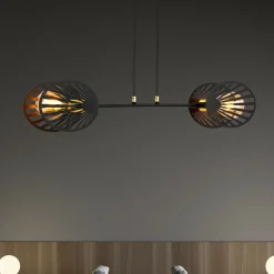 Sklep Kaja Lampa wisząca z ażurowymi osłonkami na żarówki 1146/2 PLAYA | Kaja czarny Store