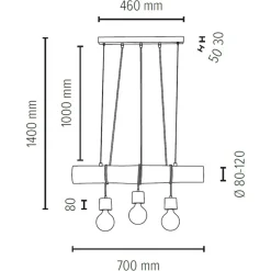 Sklep Kaja Lampa wisząca z bejcowanym drewnem 68315351 TRABO PINO | Kaja New