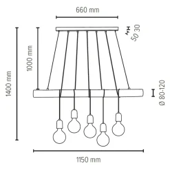 Sklep Kaja Lampa wisząca z betonowymi oprawkami 69499504 TRABO CONCRETE | Kaja Store