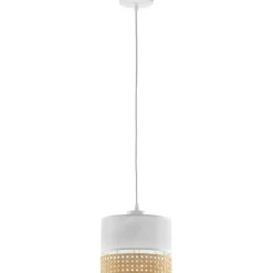 Sklep Kaja Lampa wisząca z biało-ratanowym abażurem TK 6534 PAGLIA | Kaja Outlet