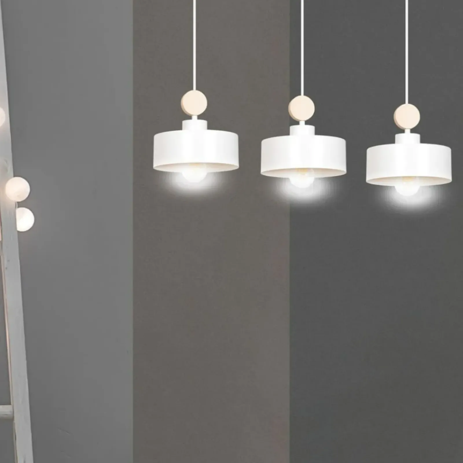 Sklep Kaja Lampa wisząca z mi kloszami na duży gwint 583/3 | Kaja biały Flash Sale