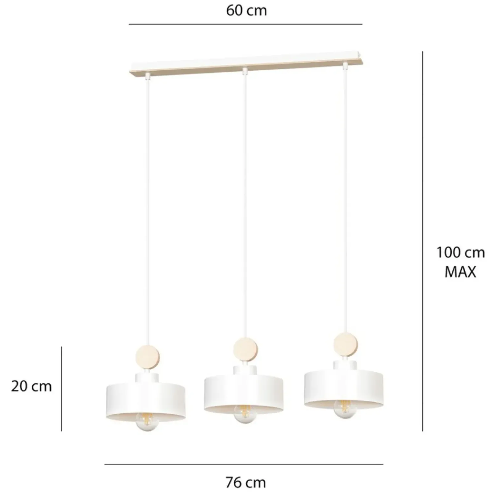 Sklep Kaja Lampa wisząca z mi kloszami na duży gwint 583/3 | Kaja biały Flash Sale