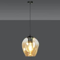 Sklep Kaja Lampa wisząca z bursztynowym kloszem 677/1 ISTAR | Kaja Oświetlenie Flash Sale