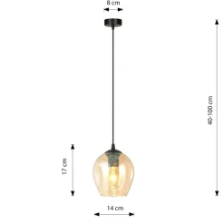 Sklep Kaja Lampa wisząca z bursztynowym kloszem 677/1 ISTAR | Kaja Oświetlenie Flash Sale