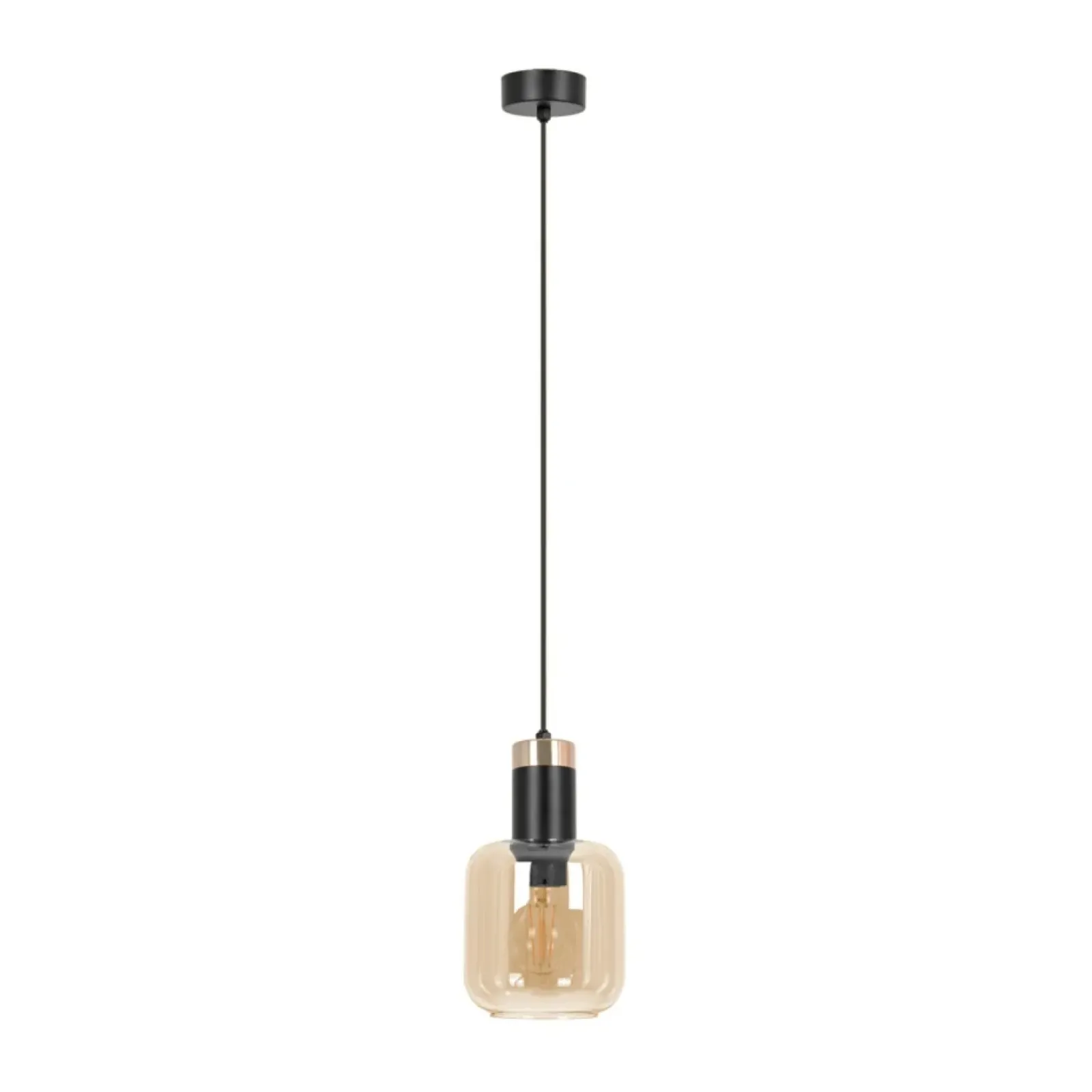 Sklep Kaja Lampa wisząca z bursztynowym kloszem K-5265 z serii DOKA | Kaja Shop