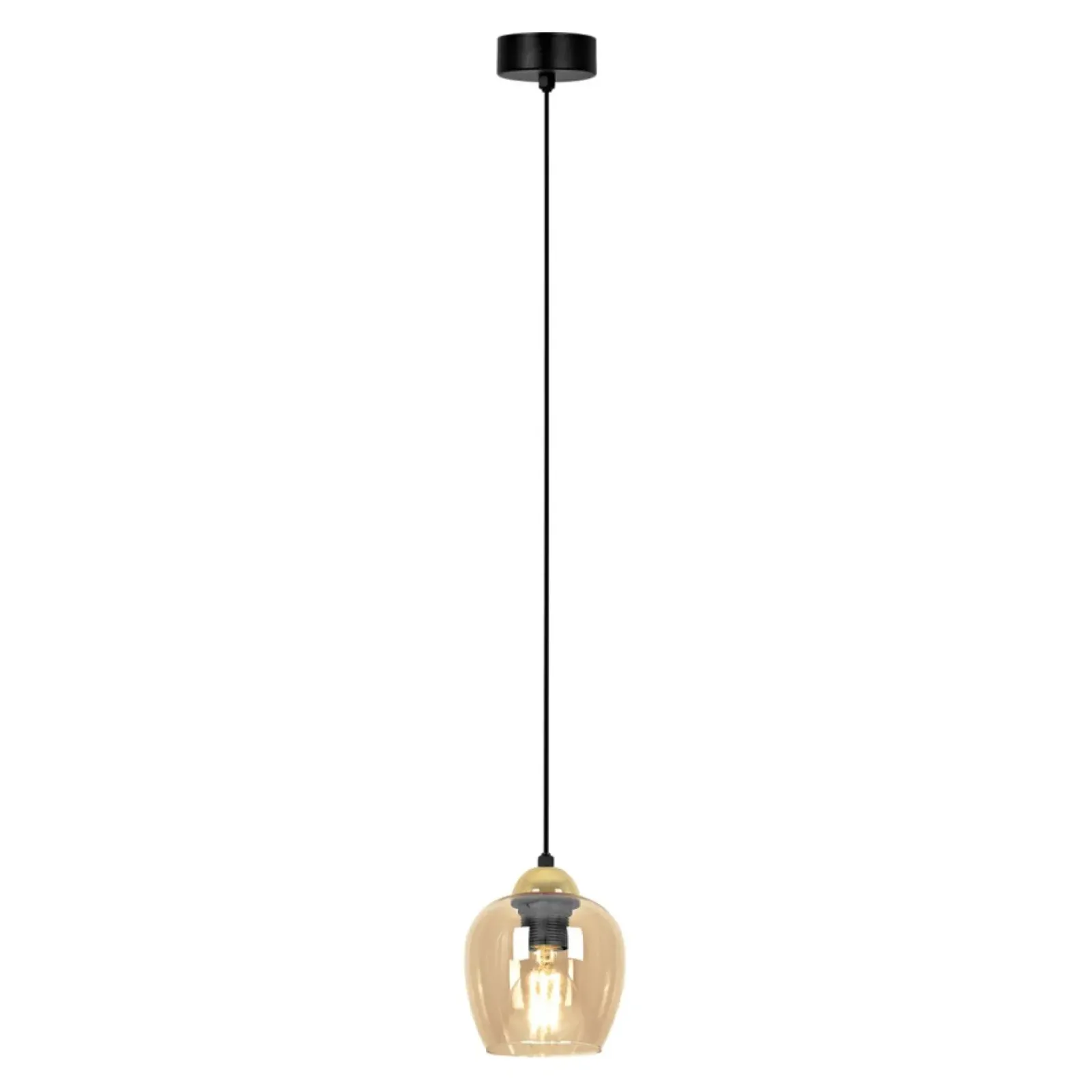 Sklep Kaja Lampa wisząca z bursztynowym kloszem K-5605 z serii TULA New