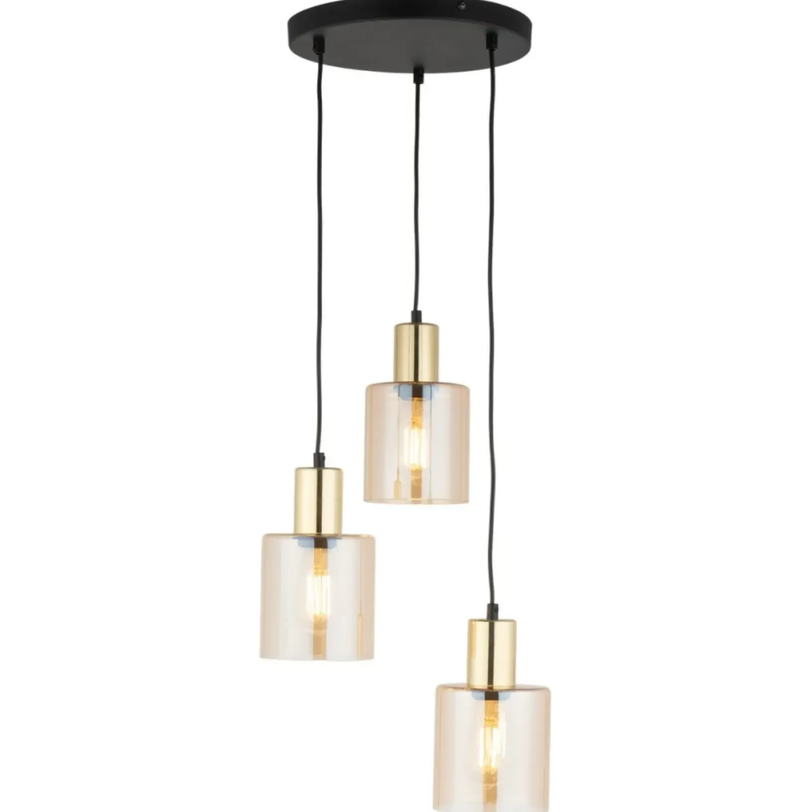 Sklep Kaja Lampa wisząca z bursztynowymi kloszami TK 6667 z serii SIERRA GOLD Hot