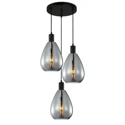 Sklep Kaja Lampa wisząca z ciekawymi kloszami PND-27812-3A-BK-SG z serii ZULO Store