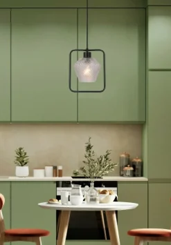 Sklep Kaja Lampa wisząca z czarną obręczą i kloszem 31-26842 z serii NIKO | Kaja Oświetleni czarny Discount