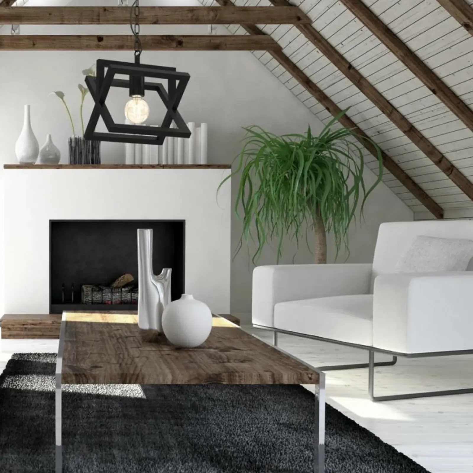 Sklep Kaja Lampa wisząca z czarną ramką, styl industrialny MLP8562 z serii ARNOLD | Kaja Oś Sale