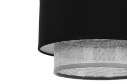 Sklep Kaja Lampa wisząca z czarno-szarym abażurem K-5170 z serii ETELA | Kaja* Żyrandole Z Abażurem|Żyrandole Z Abażurami