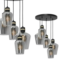 Sklep Kaja Lampa wisząca z czarno-złotymi oprawkami MLP6542 RICHMOND | Kaja Best Sale