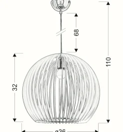 Sklep Kaja Lampa wisząca z m kloszem 31-50413 HAGA | Kaja Oświetlenie* Randole Tradycyjne
