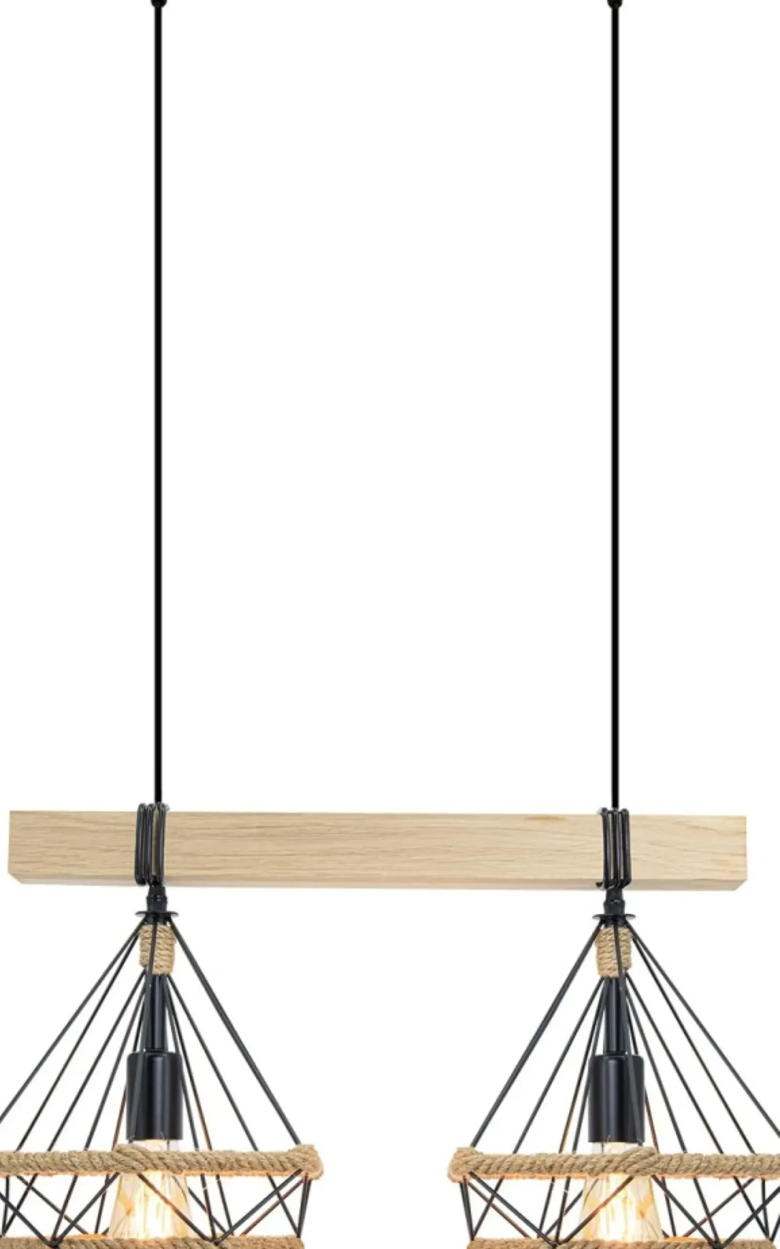 Sklep Kaja Lampa wisząca z drewnem, do jadalni 8803/2 WD PIRAMIDA | Kaja Flash Sale