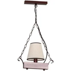 Sklep Kaja Lampa wisząca z drewnem i abażurem LX 42-8726 ADRIA | Kaja Oświetlenie* Randole Tradycyjne
