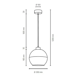 Sklep Kaja Lampa wisząca z drewnianą oprawką i podsufitką 1860174 LINEA | Kaja Discount