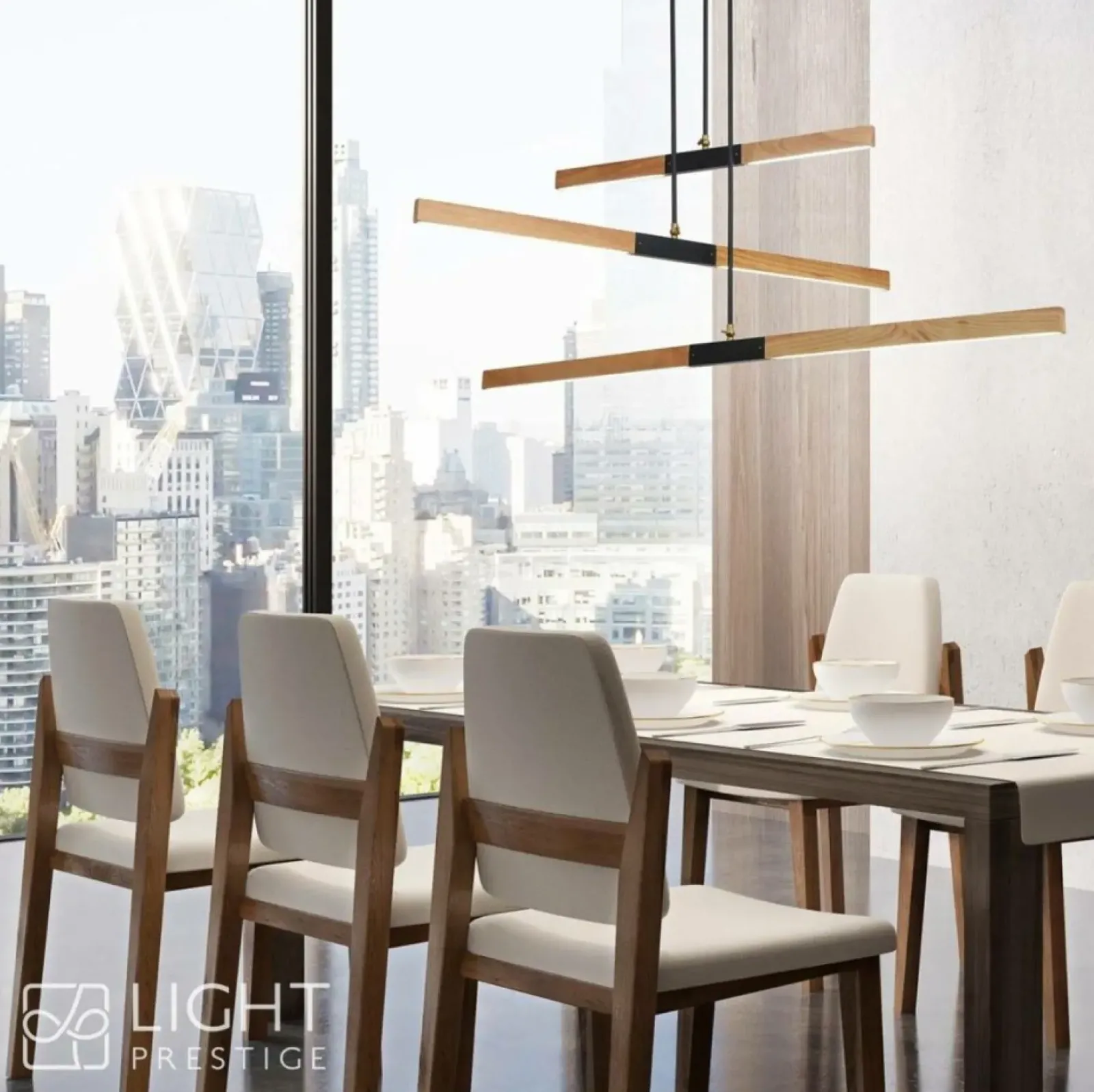 Sklep Kaja Lampa wisząca z drewnianymi listwami LP-2828/3P LUGANO | Kaja Clearance