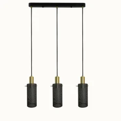 Sklep Kaja Lampa wisząca z drucianymi kloszami LP-945/3L BK TIRANA | Kaja Discount
